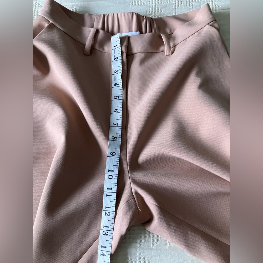 THE DROP Salmon High Rise Tapered Straight Leg Slacks Size XS (Could fit S) - Picture 8 of 11